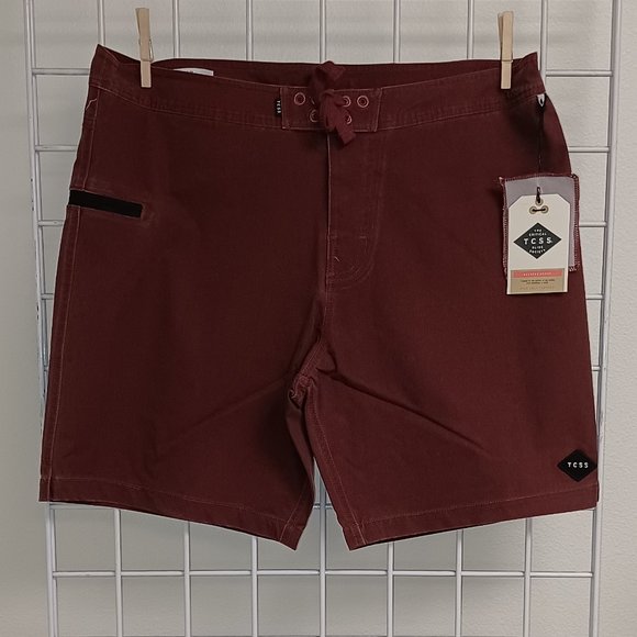 Critical Slide Society Men's Beach Shorts- Standard Team Trunk -Rum Raisin - Picture 1 of 4